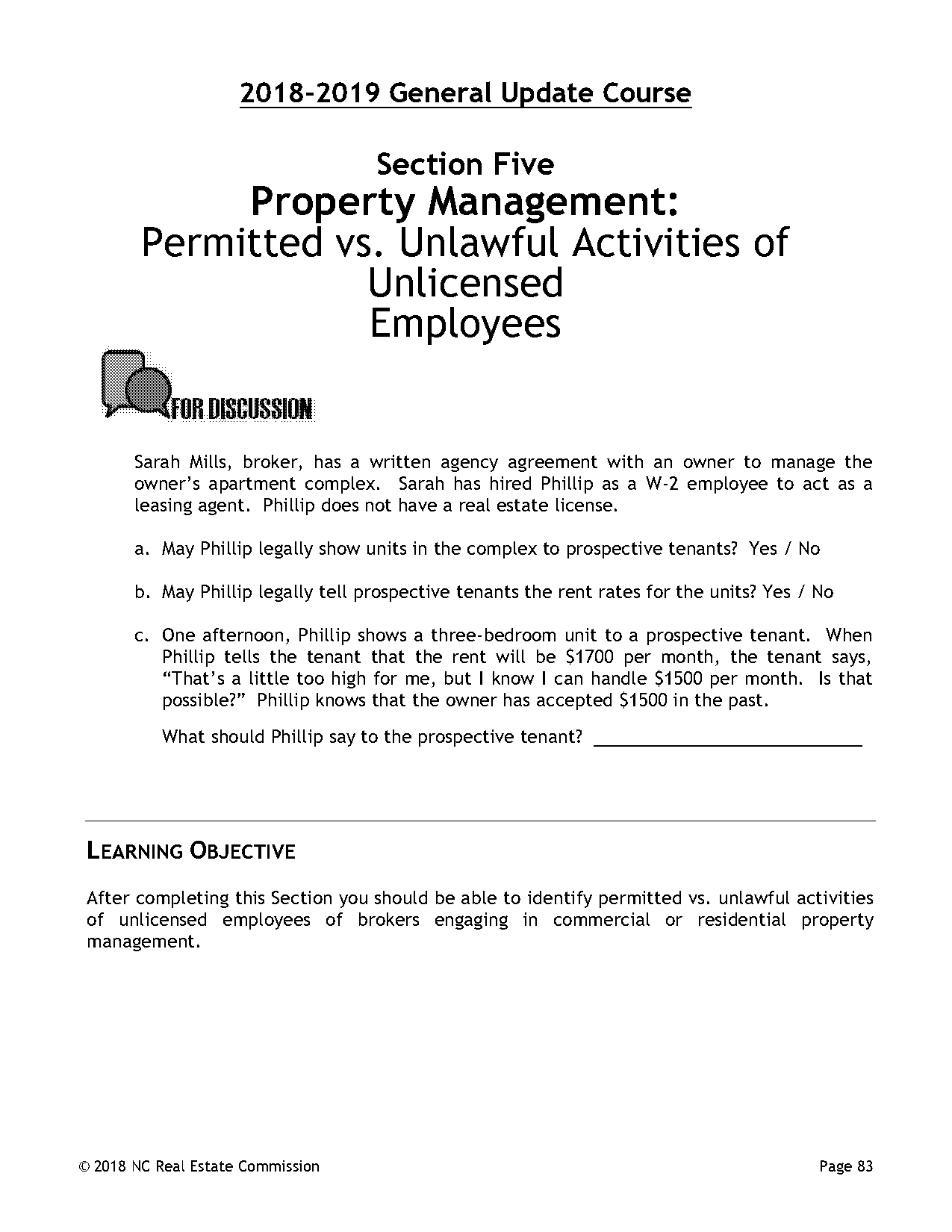 exemptions from requirement of property manager license